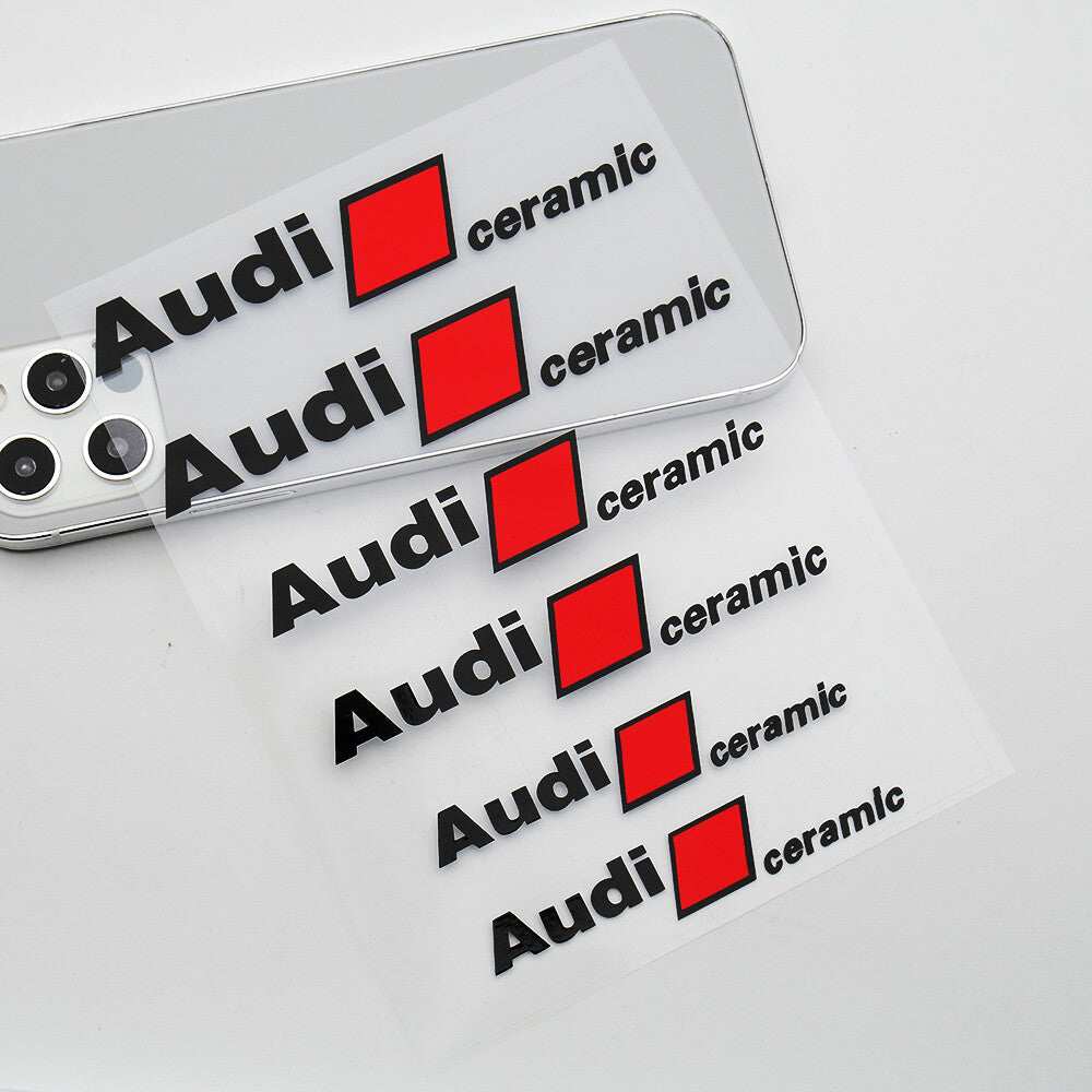 Audi Ceramic Sport Car Wheels Brake Caliper Sticker Decal Logo Decoration Black