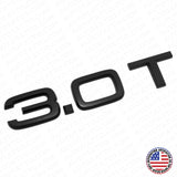 Audi Car Rear Trunk Deck Lid 3.0T Turbo Nameplate Emblem Badge Matte Black Sline