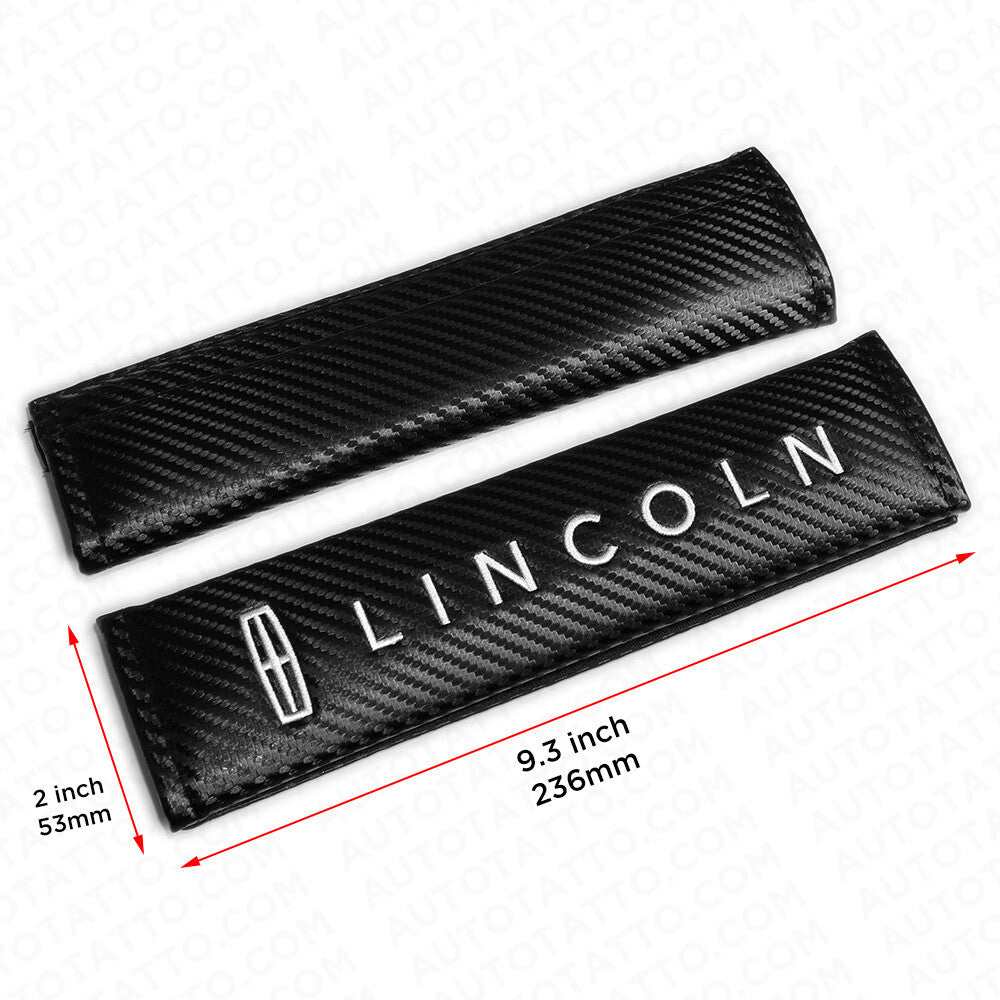 For Lincoln Carbon Car Seat Belt Cover Safety Shoulder Strap Cushion Pad Harness