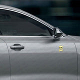 3D Fashion Metal Cute Skull w/ Bone Car Decal Badge Emblem Sticker Decoration