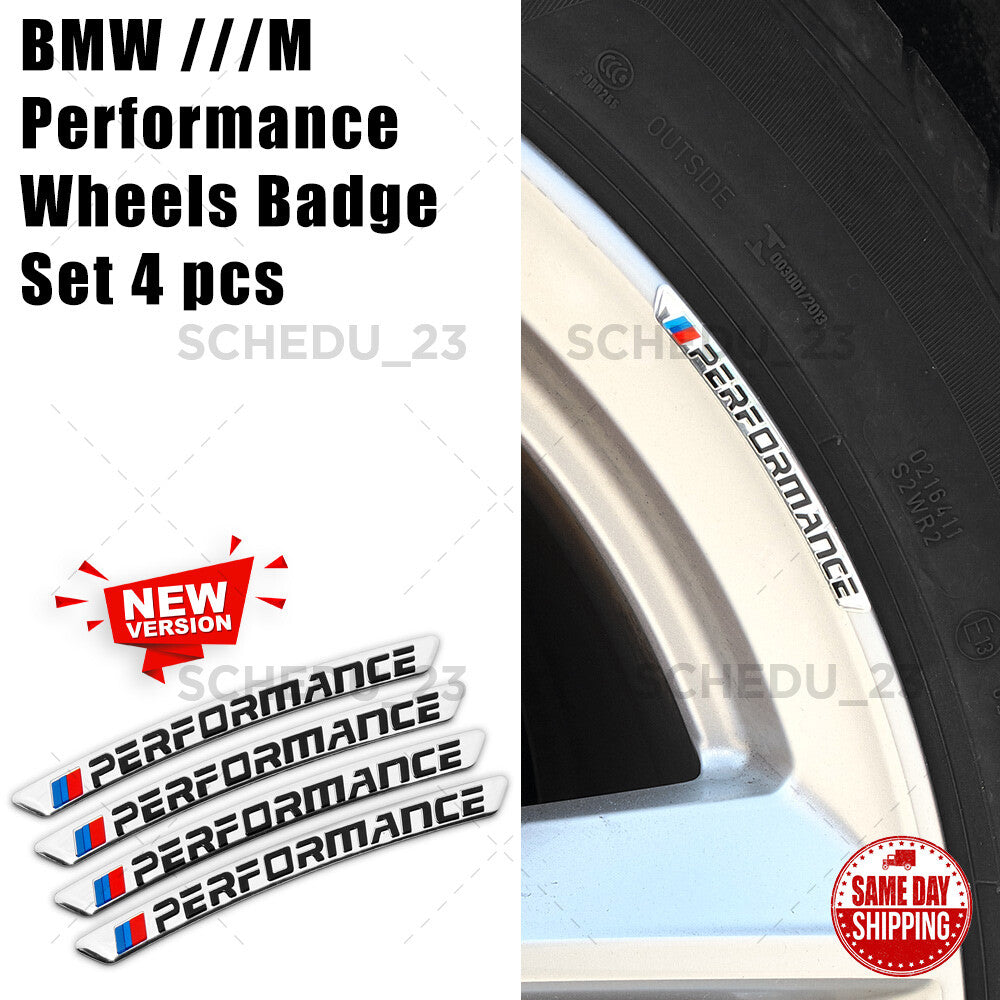 4x BMW New M Performance Wheels Aluminum Sticker Badge Logo Emblem M Power Sport