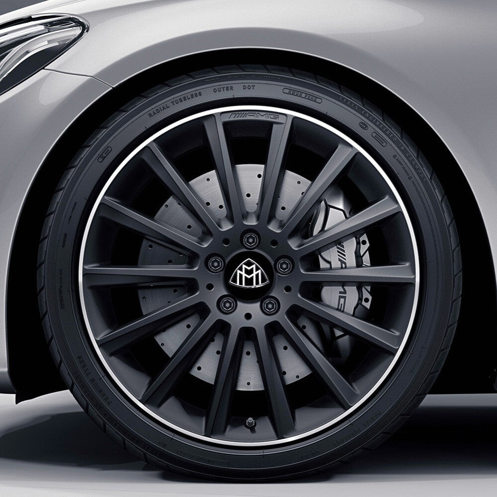 4x Mercedes Maybach Wheels Center Cap Hub Cover Inserts Replacement Sport Black