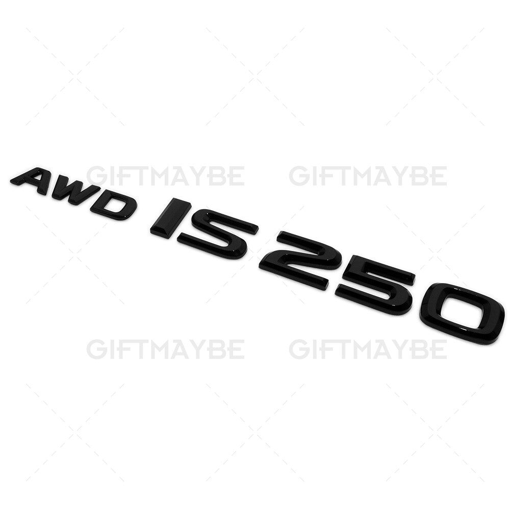 Lexus Trunk Gloss Black AWD IS 250 Letter Logo Badge Emblem Car Replace F-Sport