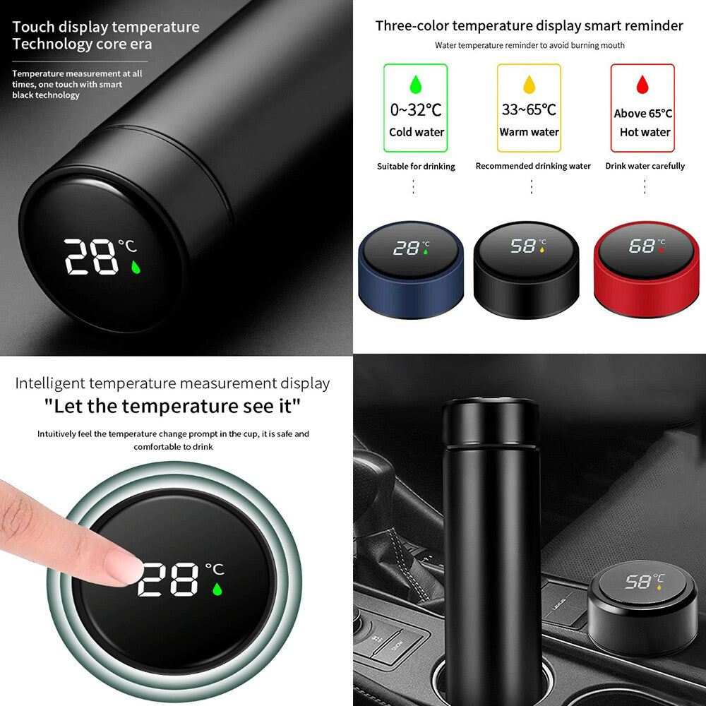 500ml Measure Temperature Stainless Steel Hot/Cold Vacuum thermos Insulation Cup
