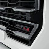Grille AT4 Emblem Badge for 2024-2026 GM Sierra 2500HD 3500HD Gloss Black Red