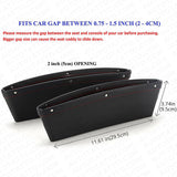 2x Leather Catch Caddy Car Seat Console Gap Filler Side Organizer Pocket Storage