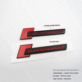 Audi Supercharged Side Fender Marker Nameplate Emblem Badge Decorate Black&Red