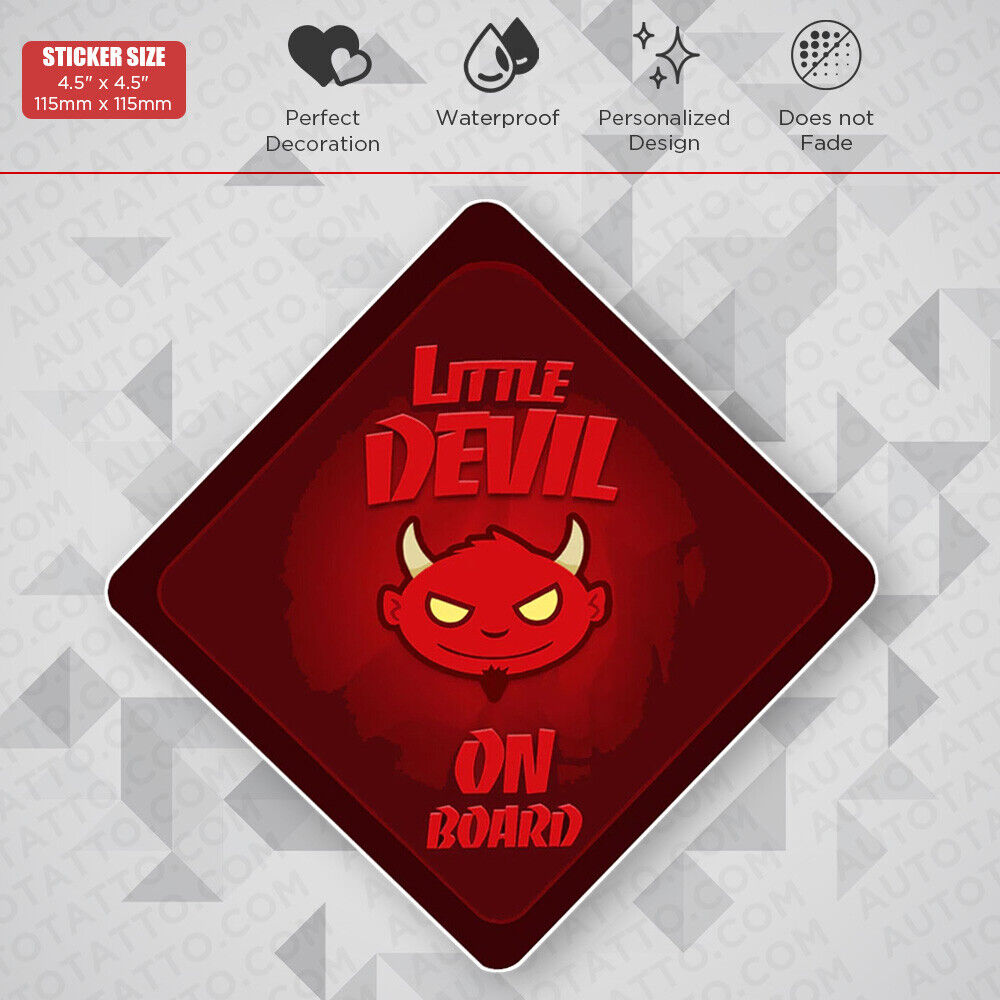 Cute Little Devil On Board 3D Sticker Decal Kid Baby In Car Van Window Decorate