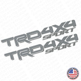 2x 3D TRD 4x4 Sport Dark Grey Pickup Side Bed Truck Logo Sticker Decal Limited