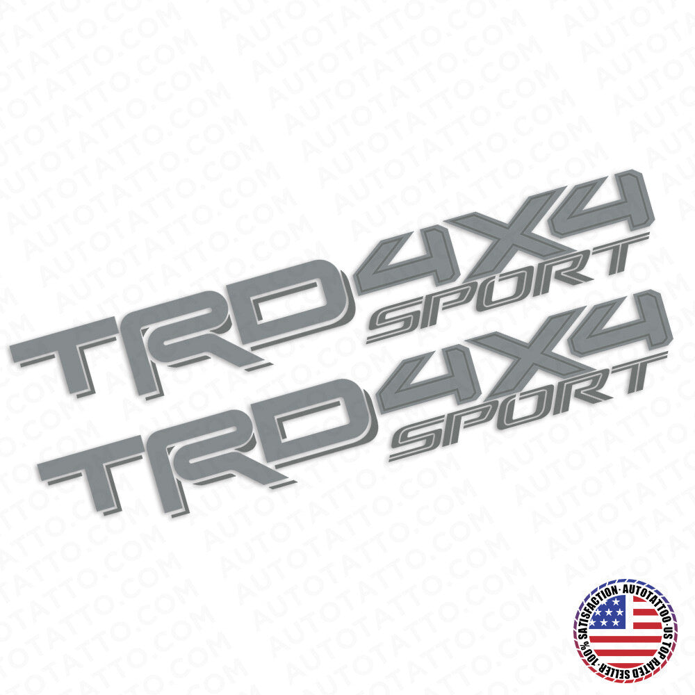 2x 3D TRD 4x4 Sport Dark Grey Pickup Side Bed Truck Logo Sticker Decal Limited