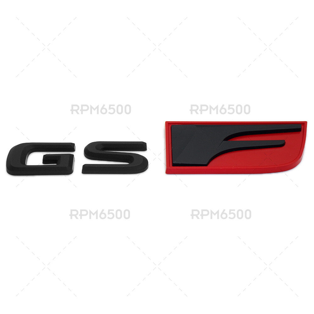 Lexus Trunk Lid Black Red GS F Letter Logo Badge 3D Decal Sport Emblem F-Sport