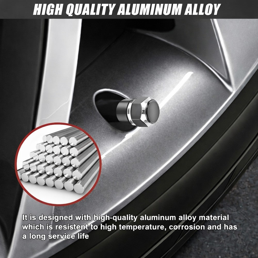 4pcs Universal Car Tire Wheel Valve Stem Caps Hex Design Dust Cover Accessories