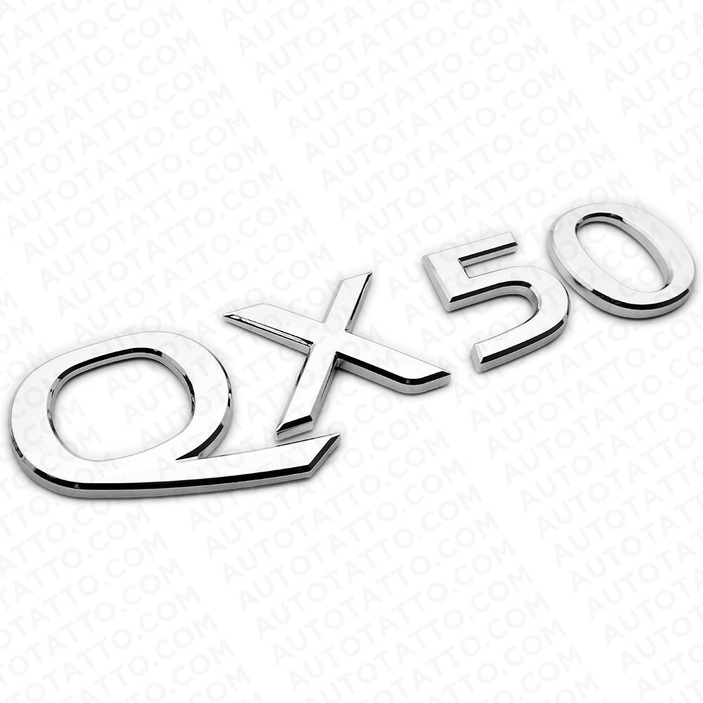 For Infiniti QX50 Rear Liftgate Logo Letter Badge Emblem Nameplate Silver Chrome