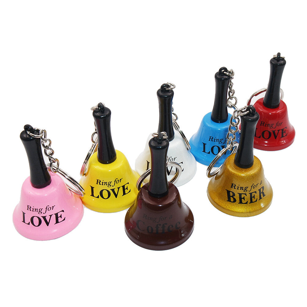 Cute Hand Bells Ring for Love A Coffee or A Beer Keychain for Decoration or Gift