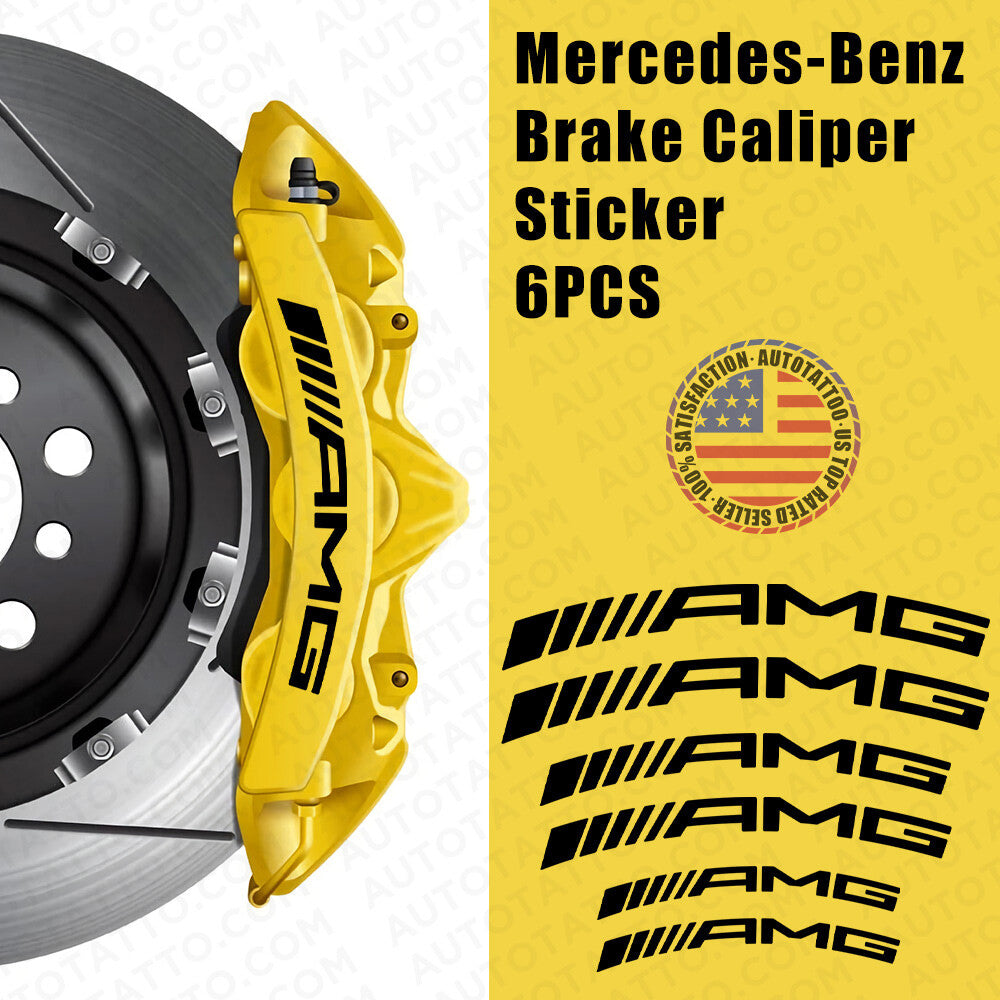 AMG Edition Car Wheels Brake Caliper Sticker Decal Logo Decoration Sport Black