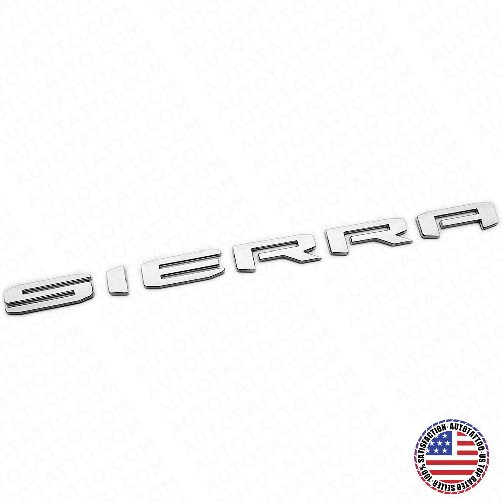 For 19-21 GMC Sierra Door Tailgate Logo Emblem Pickup Badge Nameplate Chrome