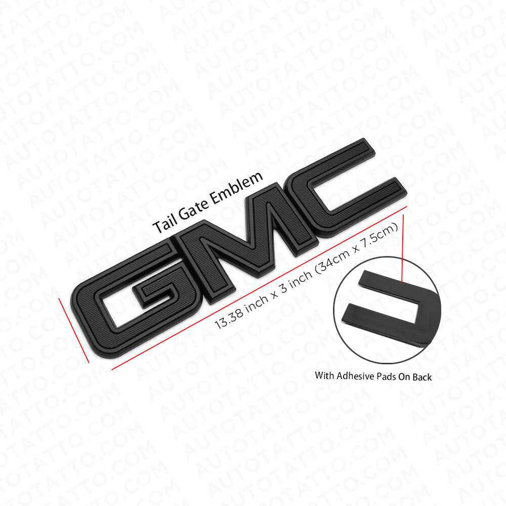 14-19 GMC Sierra Canyon Tailgate Letter Logo Emblem Adhesive Nameplate Blackout