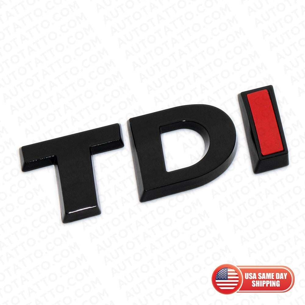 Fit 2015 VW Jetta Rear Trunk TDI Emblem Badge Nameplate Black Red