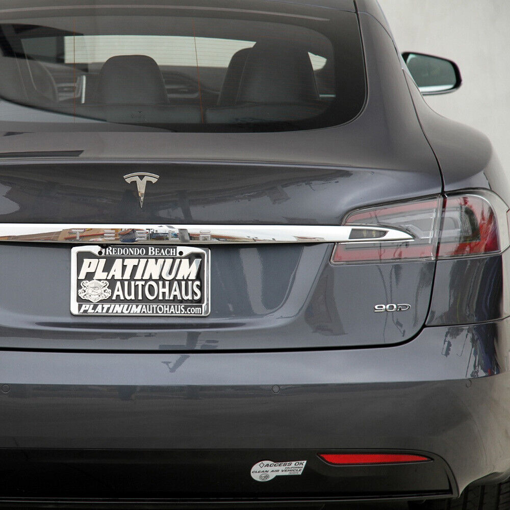 Tesla Rear Liftgate Lid Model 90D Nameplate Logo Badge Emblem Sport Chrome Red