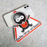 Baby Ninja On Board Sticker Decal Kid In Car Rear Truck Liftgate Window Decorate