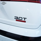 Audi Black Red Quattro Nameplate OEM ABS Emblem Liftgate Adhesive Logo Lid Badge