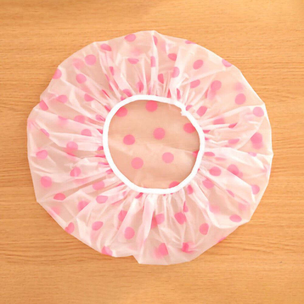 5Packs Waterproof PEVA Elastic Reusable Shower Hair Cap Beauty Salon Spa Cooking