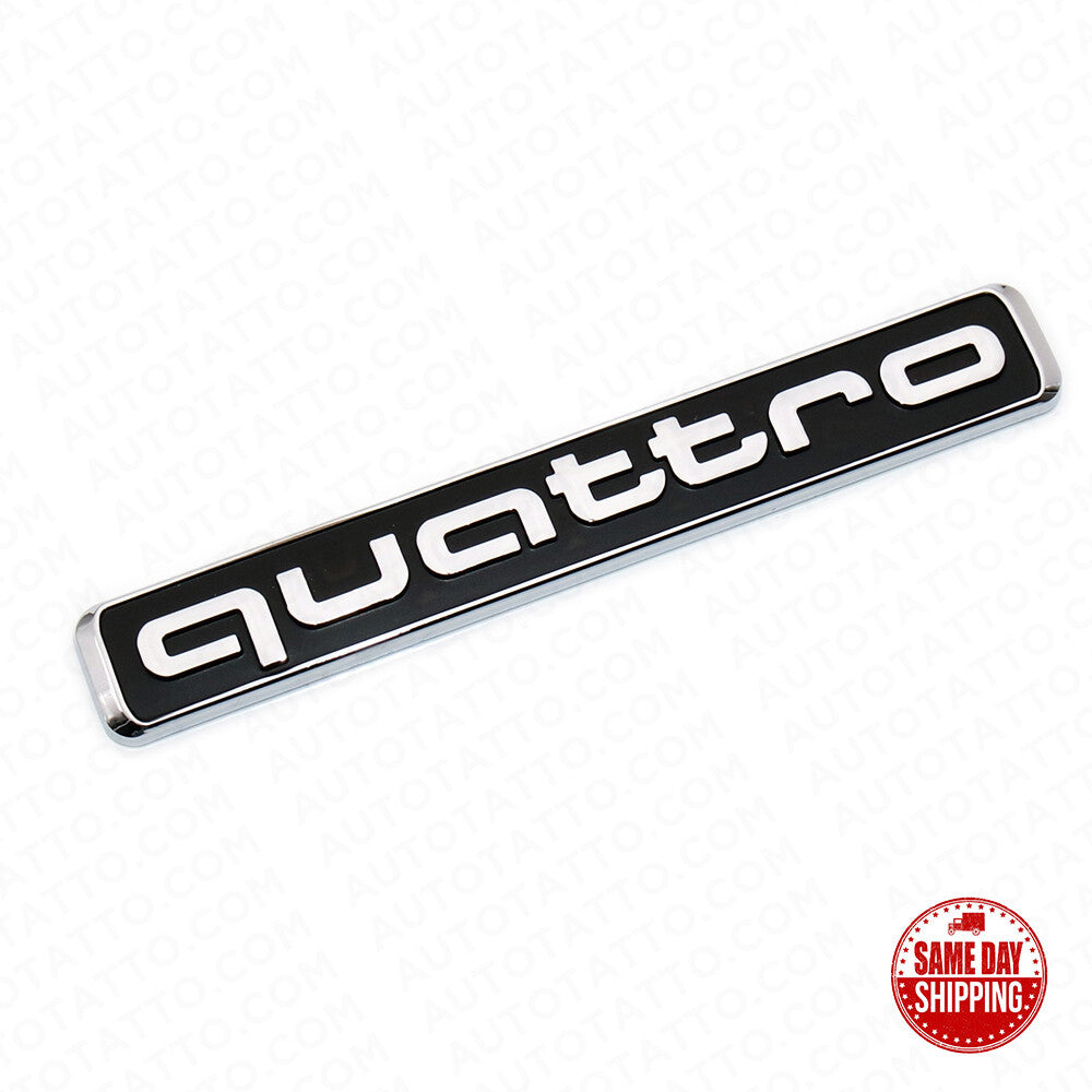 For Audi Quattro Nameplate OEM ABS Emblem Liftgate Adhesive Logo Deck Lid Badge