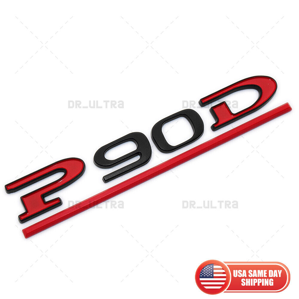 Tesla Liftgate P90D Performance Nameplate Logo Badge Emblem Sport Black & Red