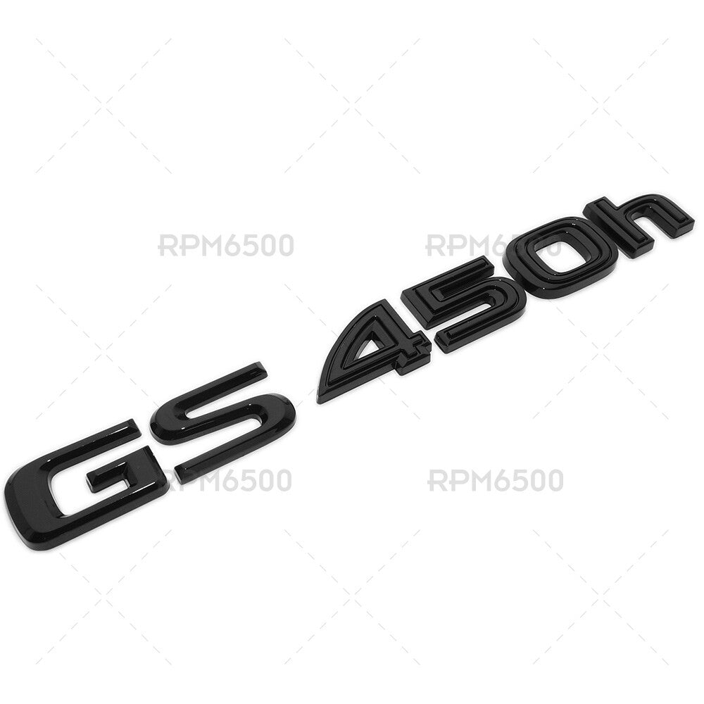 Lexus Rear Trunk Gloss Black GS 450h Letter Logo Badge Emblem Replace F-Sport