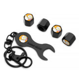 4x Universal Ultraman Car Tire Wheels Air Stem Dust Valve Caps Cover + Keychain