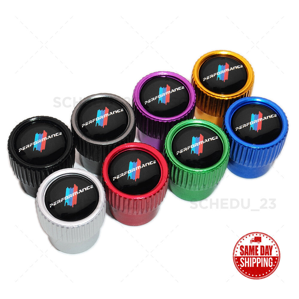 BMW Performance Roundel Car Wheels Tire Air Valve Cap Stem Dust Cover Sport ///M