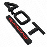 Audi Car Rear Trunk Deck Lid 4.0T Quattro Nameplate Emblem Badge Black Red Sline