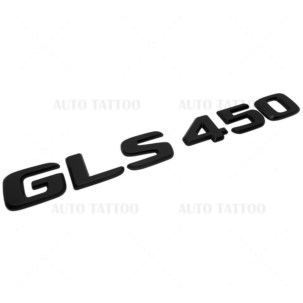 17-19 Mercedes GLS 450 Letter Emblem Liftgate Logo Badge AMG Sport Matte Black