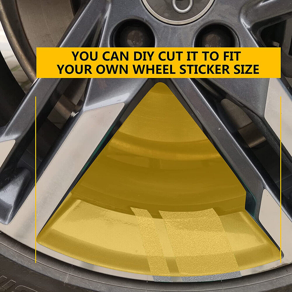 6x Car Wheels Tire Rim Vinyl Decal Racing Stripes Sport Decorate Sticker Silver