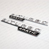 BiTurbo 4Matic 3D Logo Car Fender Nameplate Side Marker Emblem Badge - Chrome