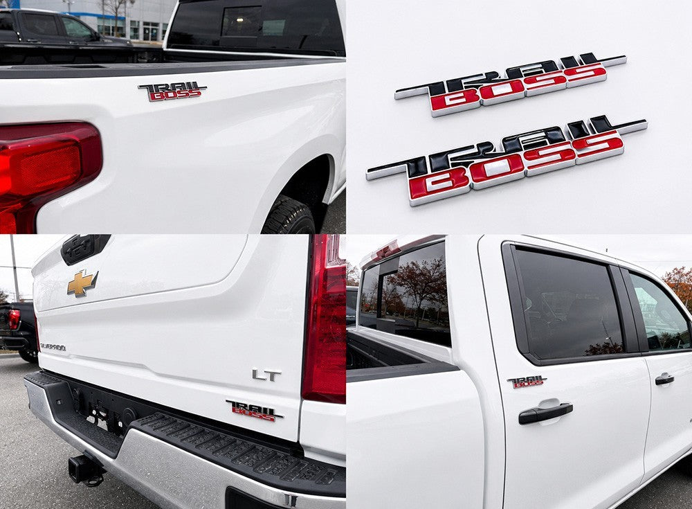 2x 2019-2026 Trail Boss Emblem Badge for Chevy Silverado Z71 1500 2500 HD Chrome