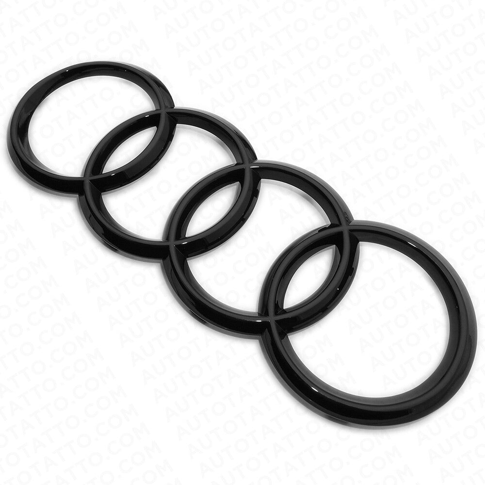 Audi Q8 SQ8 RSQ8 Front Grille Ring Nameplate Emblem Sign Logo Badge Gloss Black