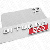 2x Mercedes BRABUS BITURBO 850 Side Fender Nameplate Badge Marker Emblem Chrome