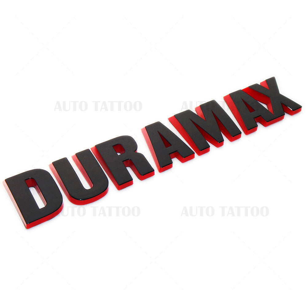 2x Silverado Duramax Redline Hood Letter Logo Emblem Badge Trucks OEM Black Red