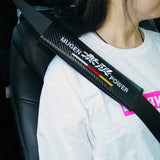Mugen Sport Carbon Car Seat Belt Cover Safety Shoulder Strap Cushion Pad Harness