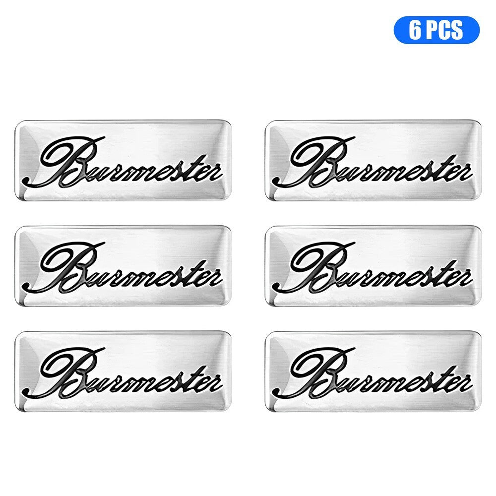 6pcs Burmester Car Hi-Fi Speaker Audio Badge Stereo Emblem Sticker Decal Logo