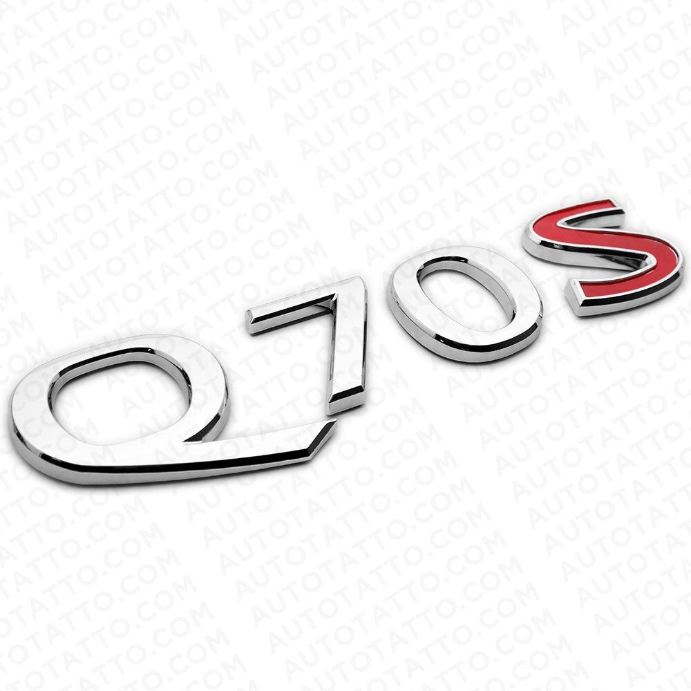 For Infiniti Q70S Rear Trunk Letter Badge Emblem Nameplate Sport Silver Chrome