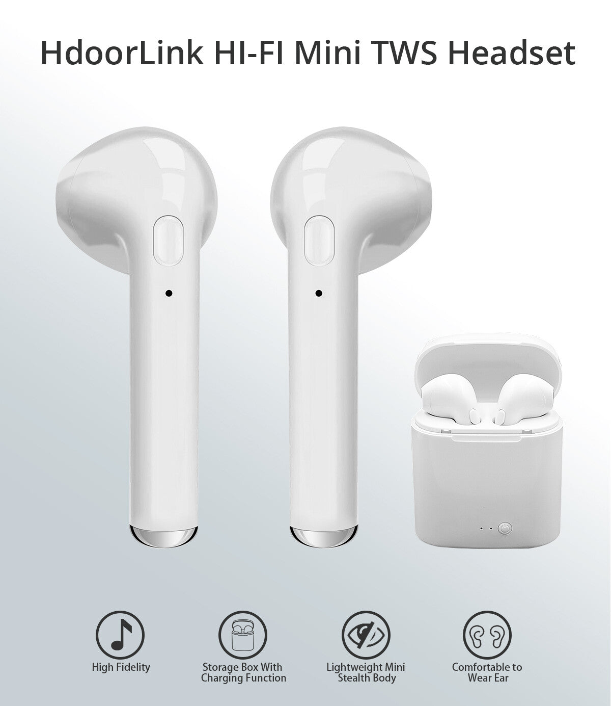 i7s TWS Stereo Wireless Bluetooth Earphone Earbuds Headset With Charging Box