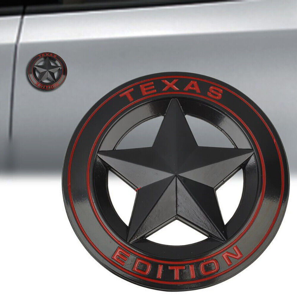 Universal 3D Fashion Metal Round Texas Star Car Decal Sticker Auto Decoration