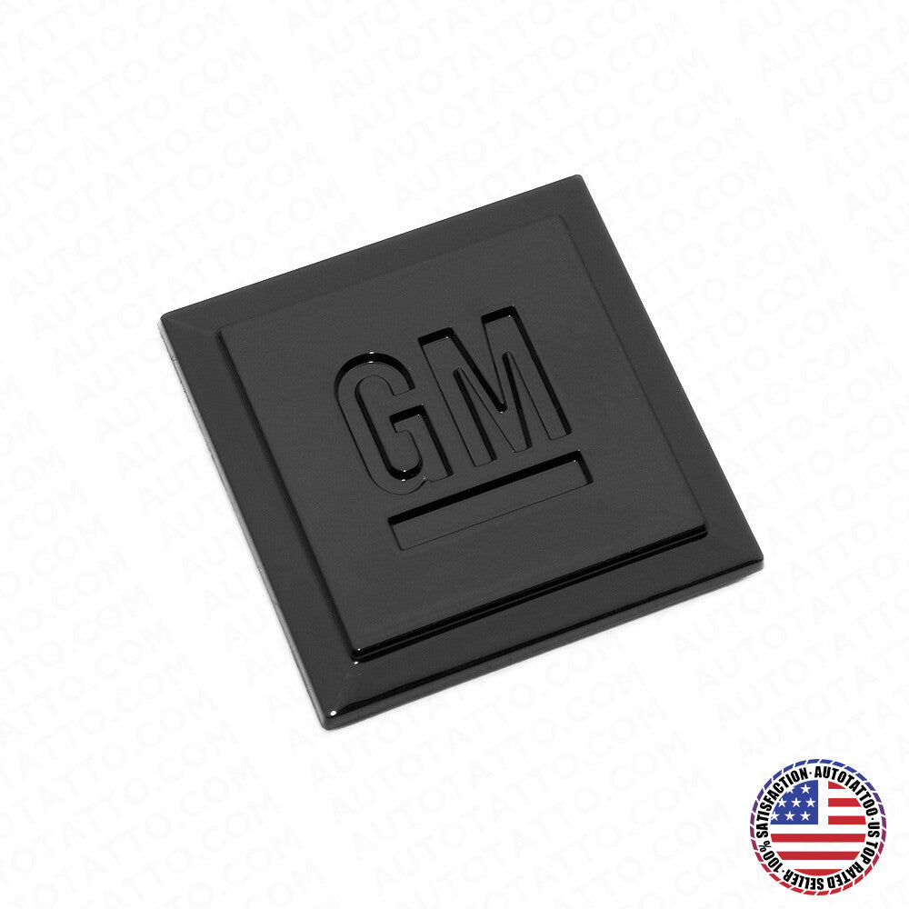 GM Logo Mark of Excellence 1.25" Fender Door Nameplate Emblem Badge Gloss Black