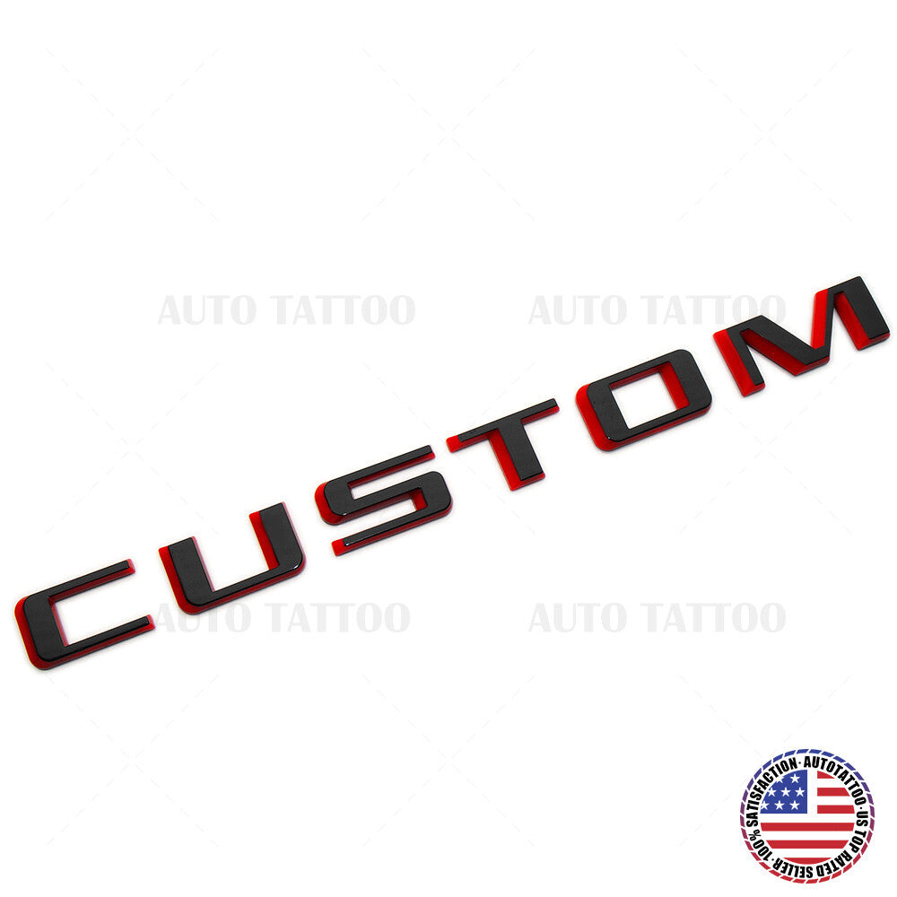 19-22 Silverado 1500 Redline Tailgate Custom Letter Logo Emblem Badge Black Red