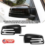 Gloss Black Horn Wing Style Mercedes W204 W212 W117 C E S GLA Side Mirror Cover
