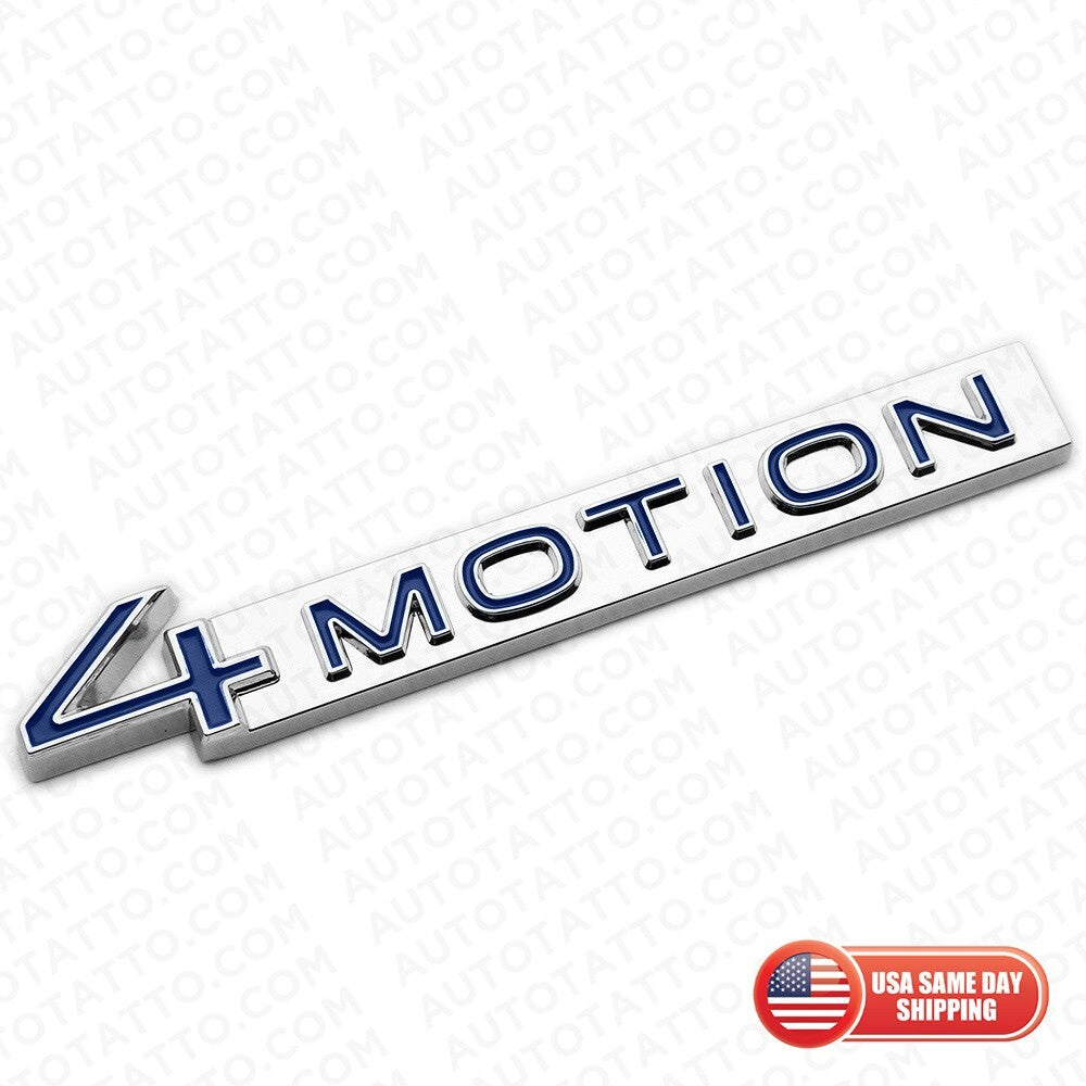18-23  Fit VW 4 Motion Rear Trunk Nameplate Badge Metal Emblem Chrome Blue
