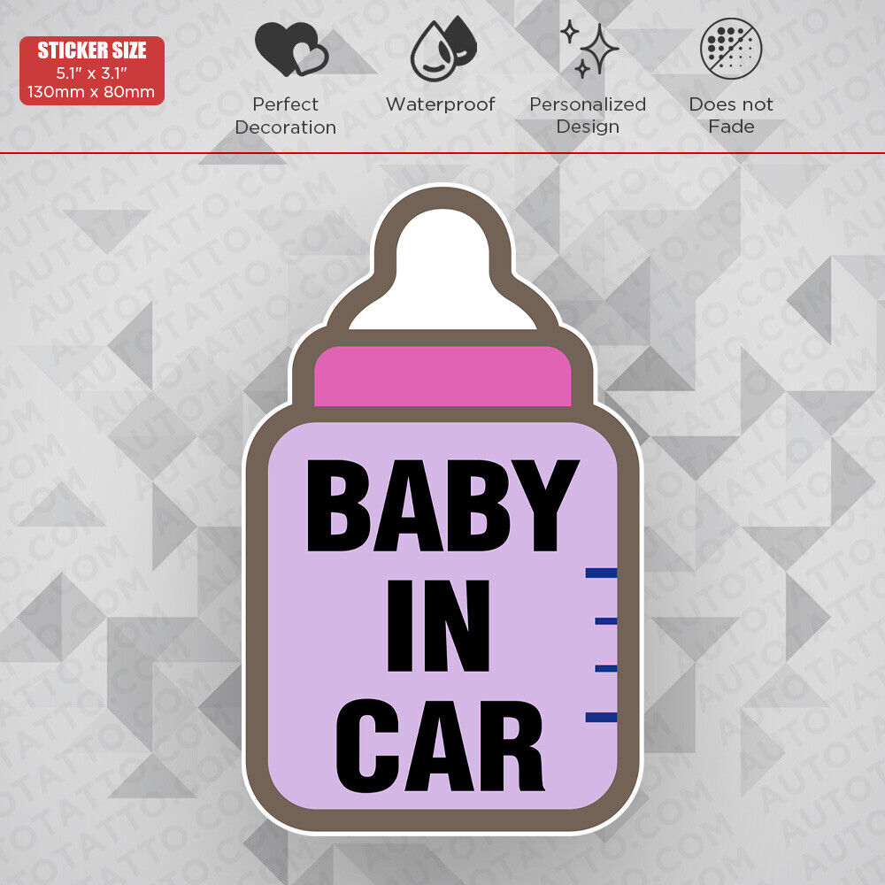 Kid On Board Sticker Decal Baby In Car Milk Bottle Van Truck Window Decorate