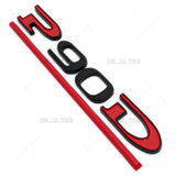 Tesla Liftgate P90D Performance Nameplate Logo Badge Emblem Sport Black & Red